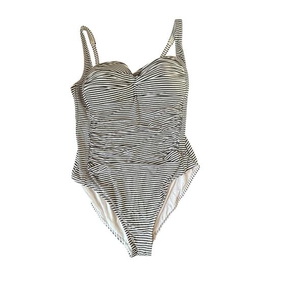 Bond-Eye Australia Bathing Suit 10 One Piece Swim Suit Striped Nautical Beach - Picture 1 of 10